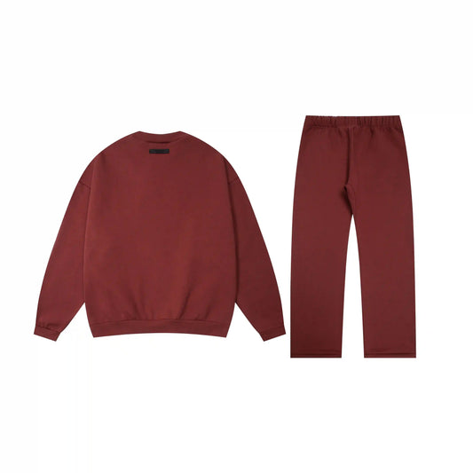 Essentials dark chestnut fleece hoodie with soft interior detail by Fear Of God