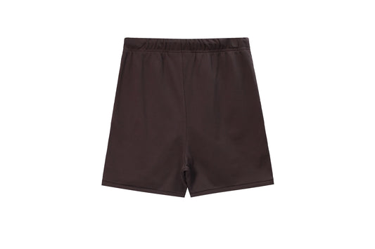Fear of God Essentials Congo Brown fleece shorts relaxed fit side view