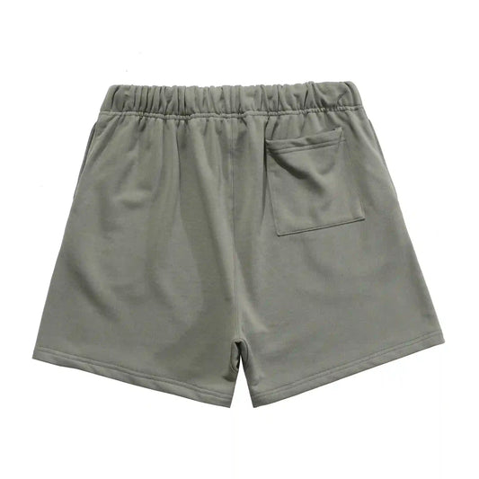 Fear of God Essentials grey fleece shorts with tonal logo and relaxed fit