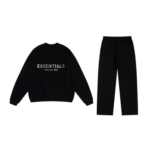 Black Essentials Tracksuit Pullover