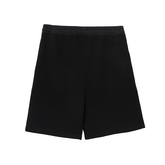 Fear of God Essentials Black fleece shorts relaxed fit side view