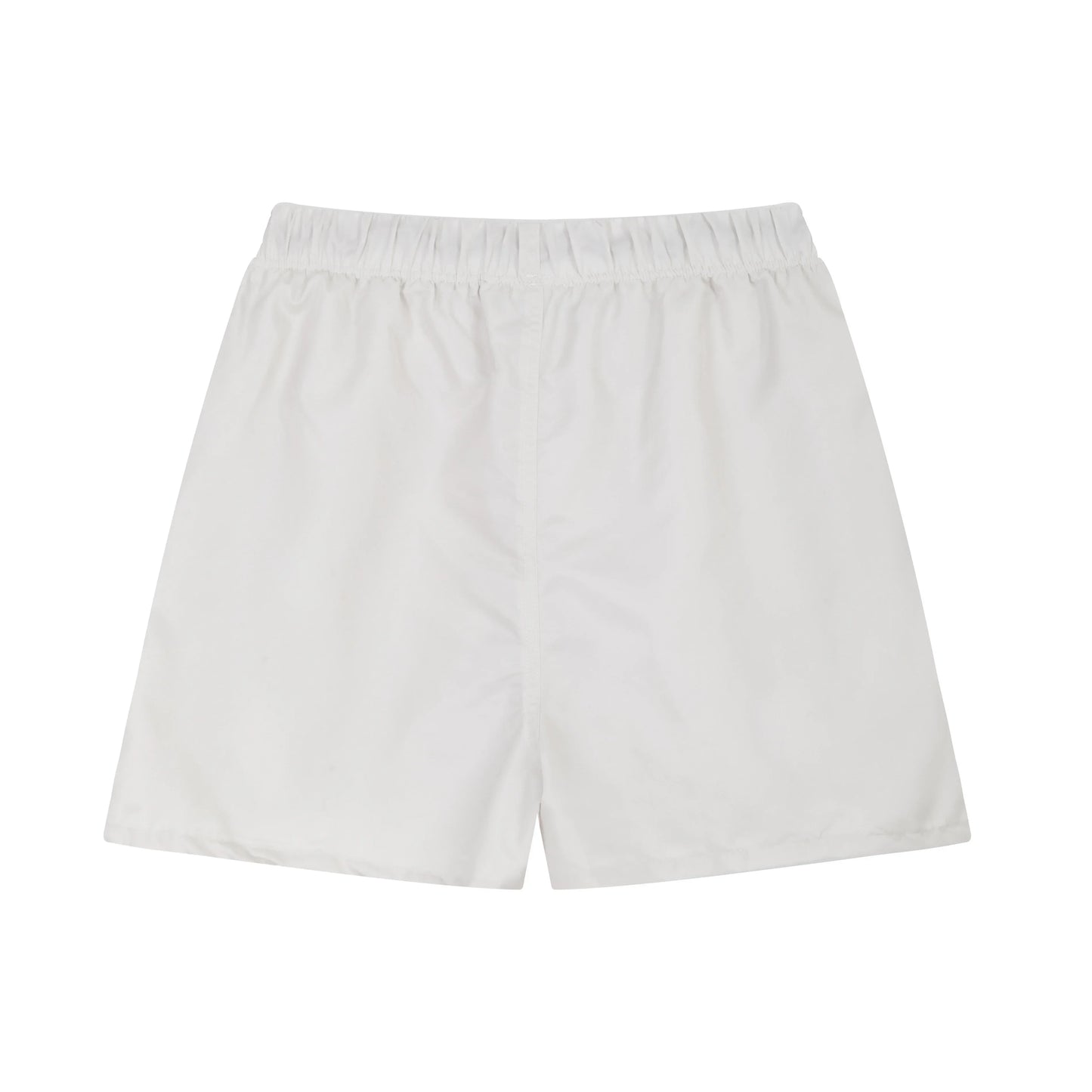 Fear of God Essentials Cloud Dance fleece shorts in light grey with tonal branding and relaxed silhouette