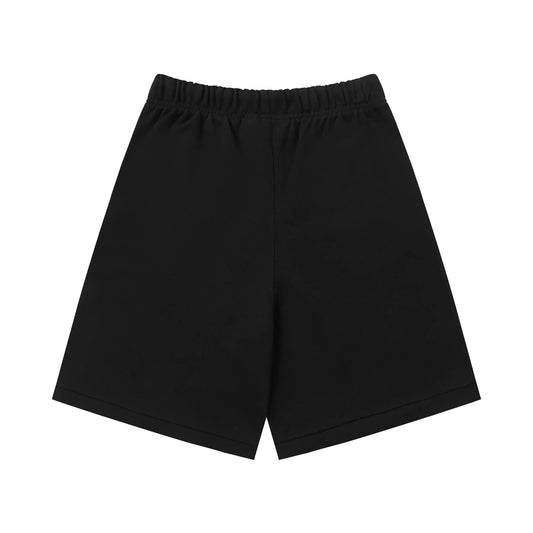 Fear of God Essentials Black fleece shorts relaxed fit side view