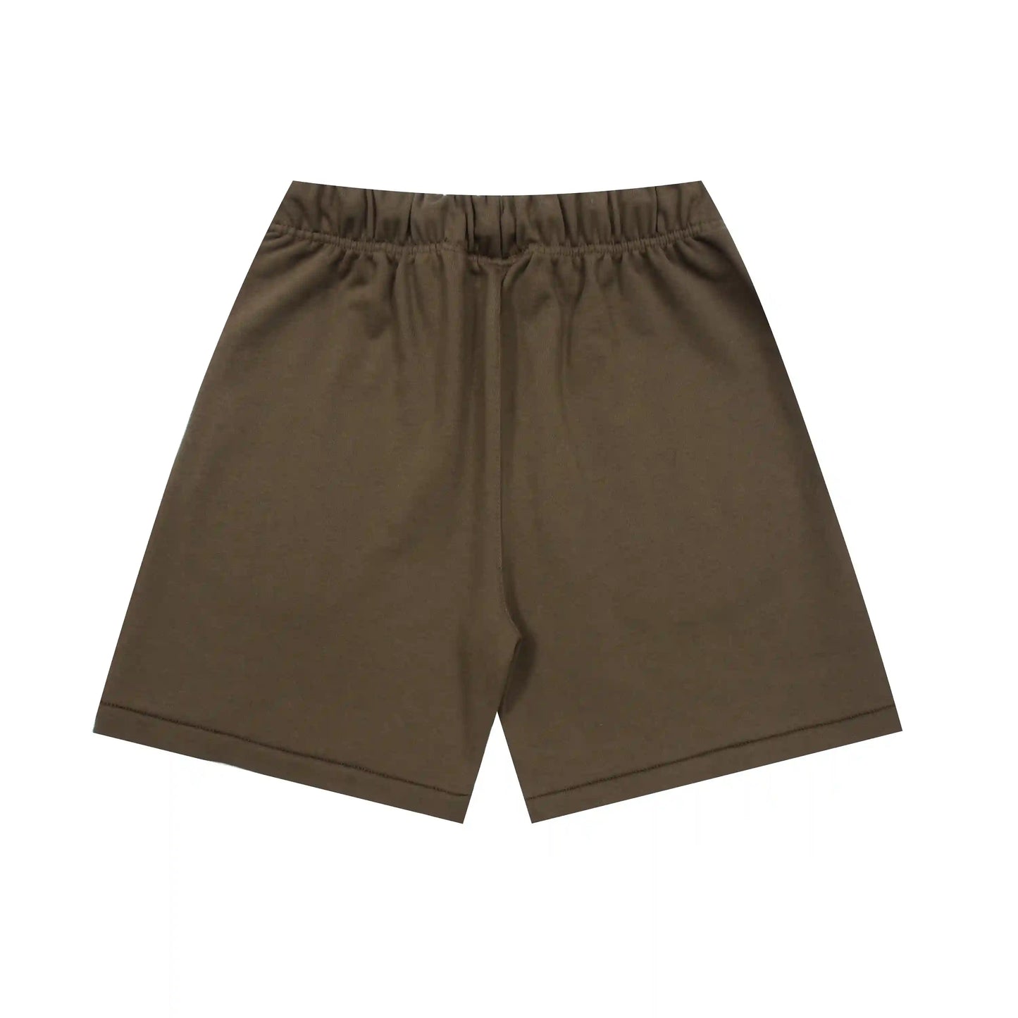 Fear of God Essentials woodland fleece shorts in earthy tone with tonal branding