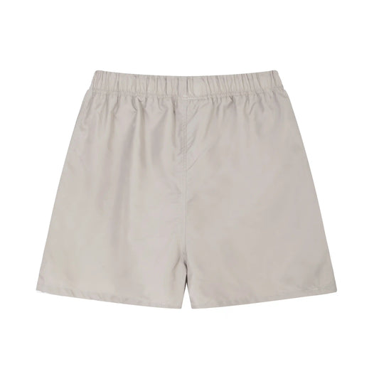 Fear of God Essentials fleece shorts in heathered grey with tonal branding and drawstring waist