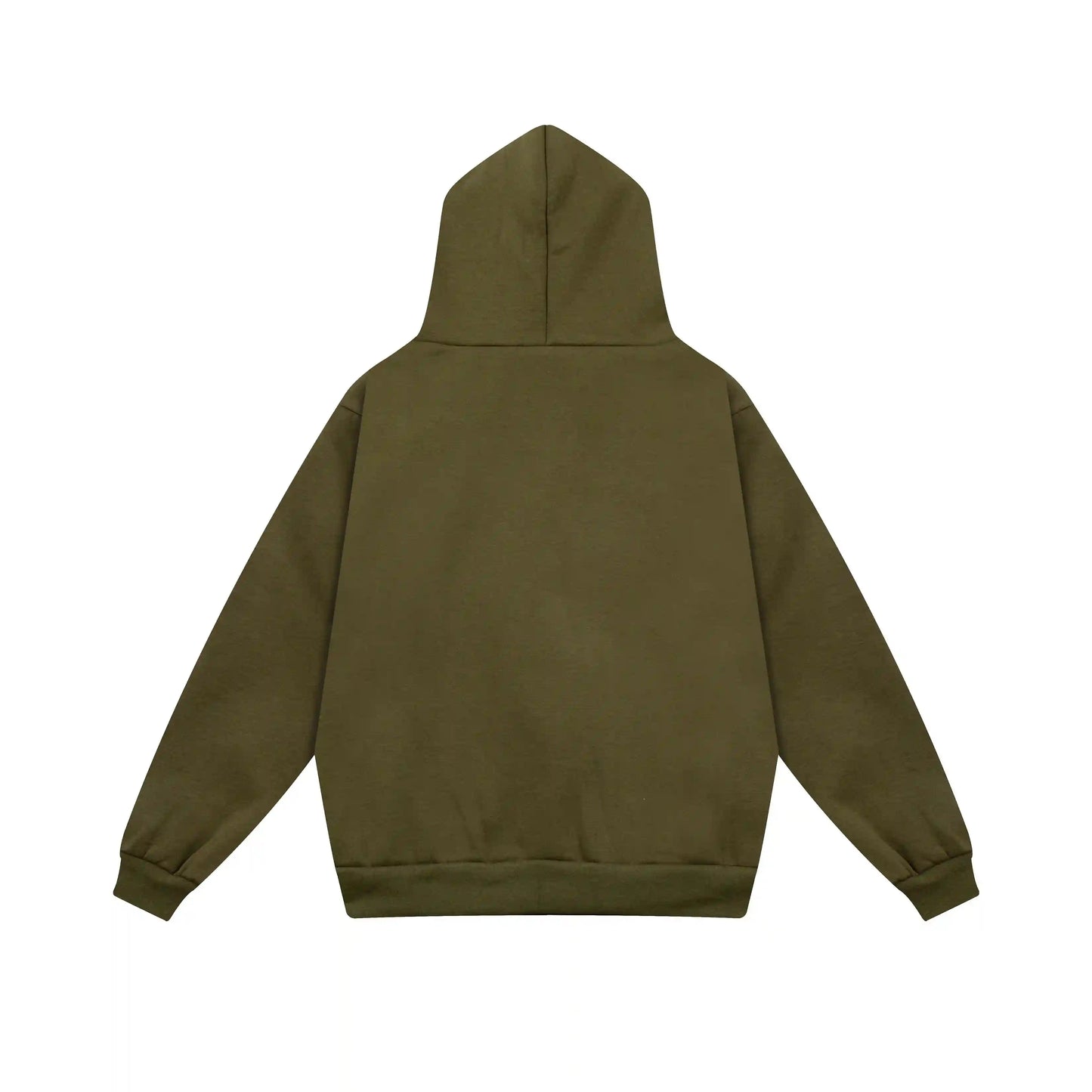 Essentials woodland hoodie back view relaxed fit heavyweight core fleece