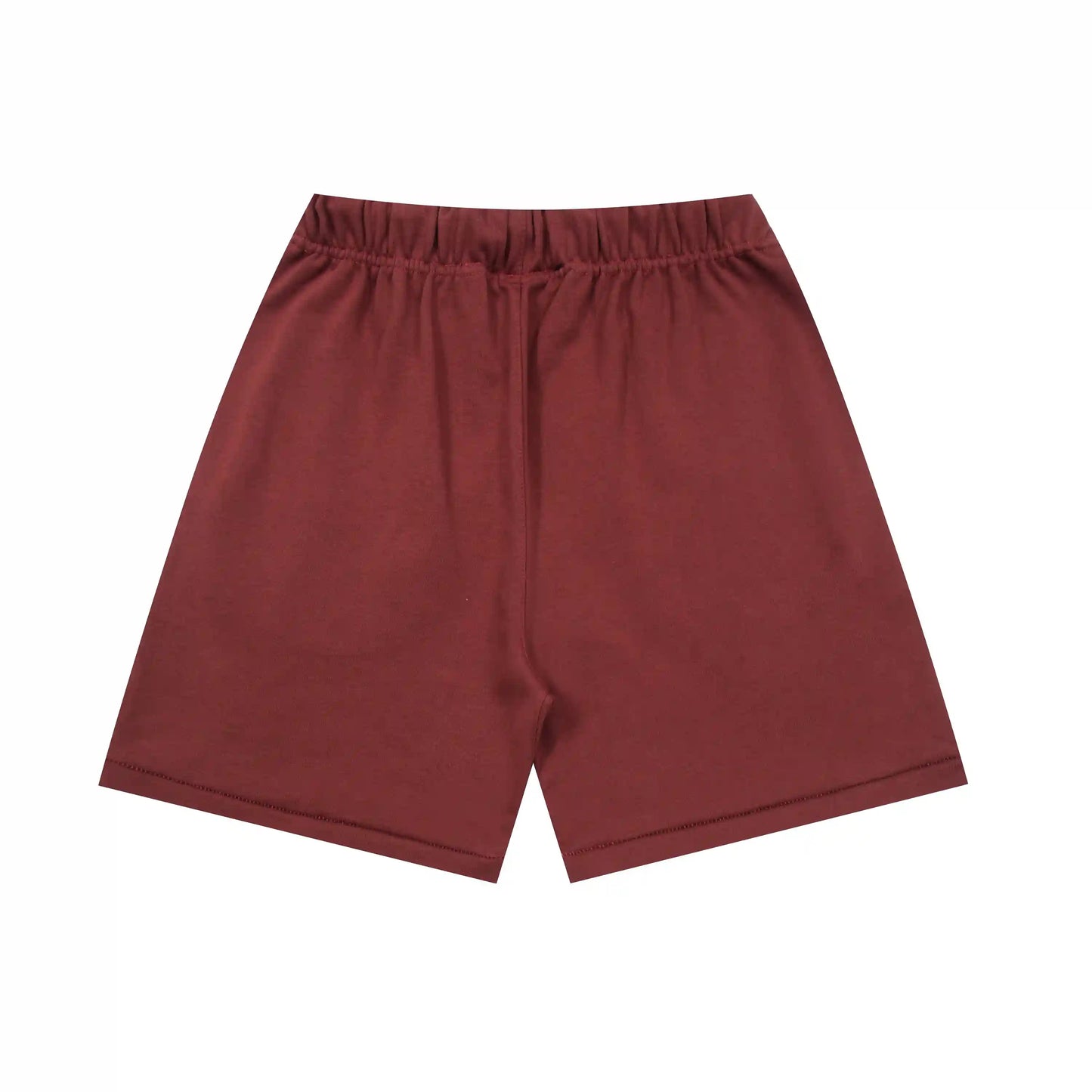 Fear of God Essentials Dark Chestnut fleece shorts relaxed fit side view