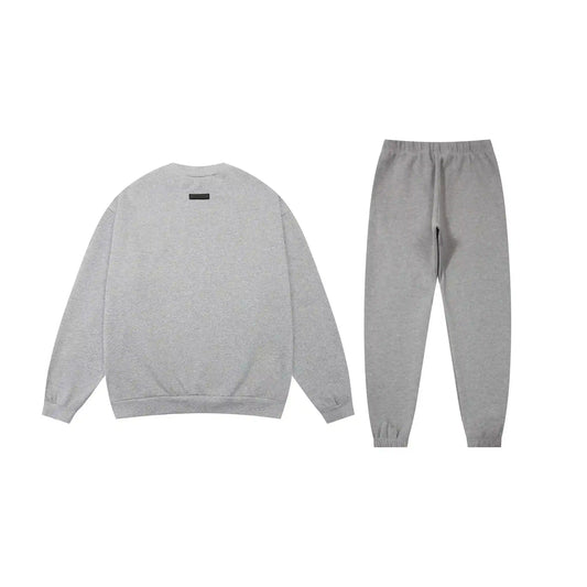 Fear of God Essentials Dark Heather Oatmeal hoodie set hoodie and jogger set