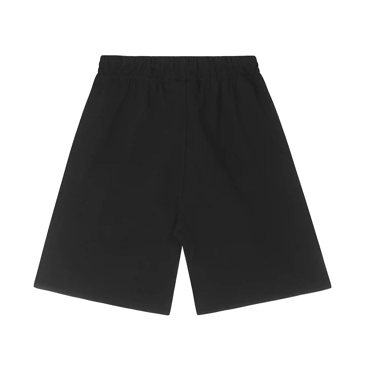 Fear of God Essentials Black fleece shorts relaxed fit side view