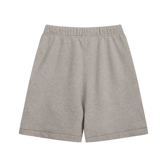 Fear of God Essentials heathered grey fleece shorts with tonal logo and everyday relaxed fit