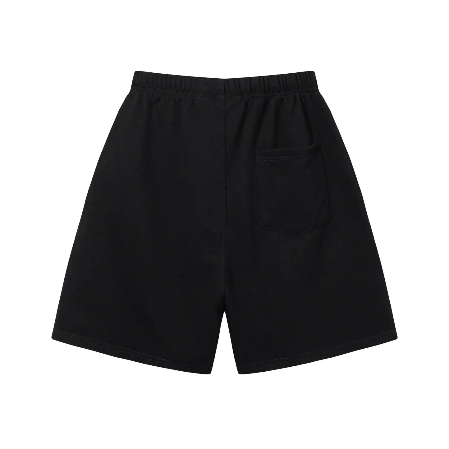 Fear of God Essentials Black fleece shorts relaxed fit side view