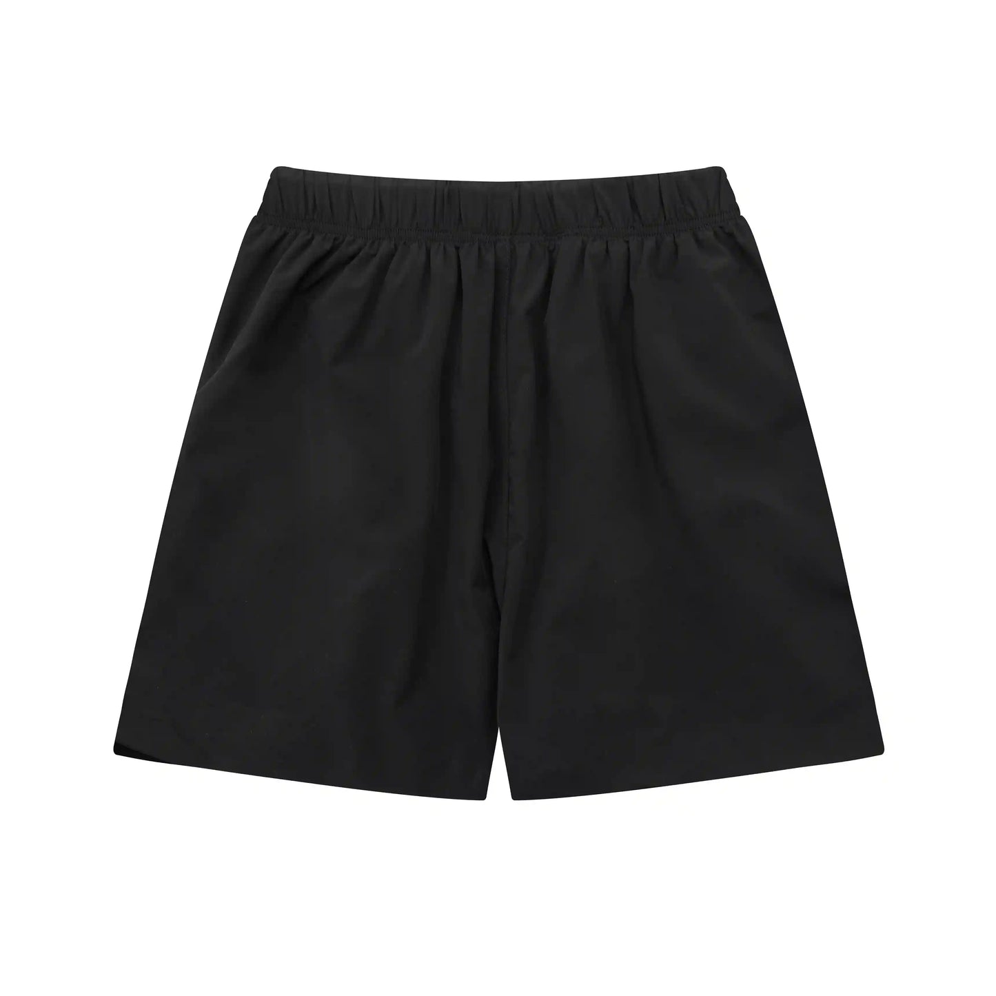 Fear of God Essentials black fleece shorts with tonal logo and long drawstrings