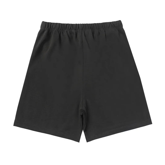 Fear of God Essentials Black fleece shorts relaxed fit side view