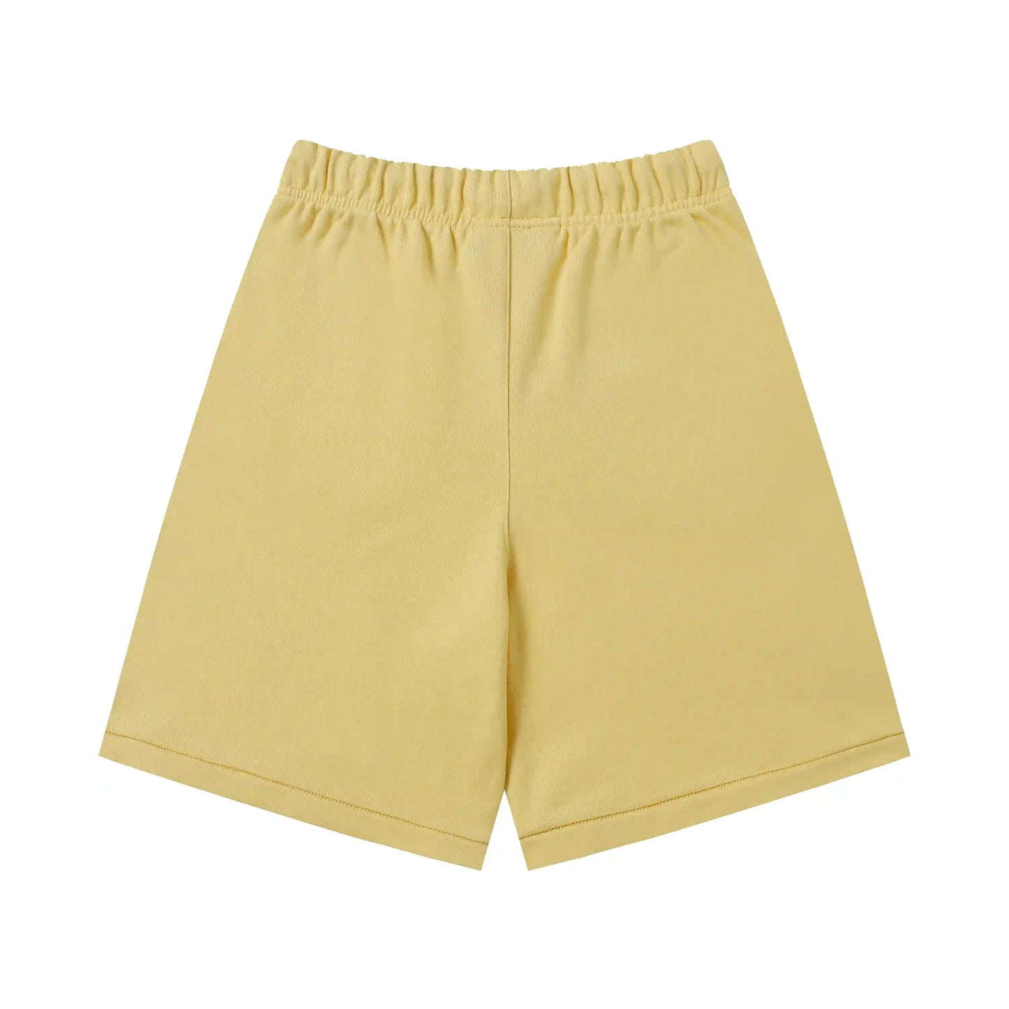 Fear of God Essentials Garden Yellow fleece shorts with drawstring waist and tonal logo