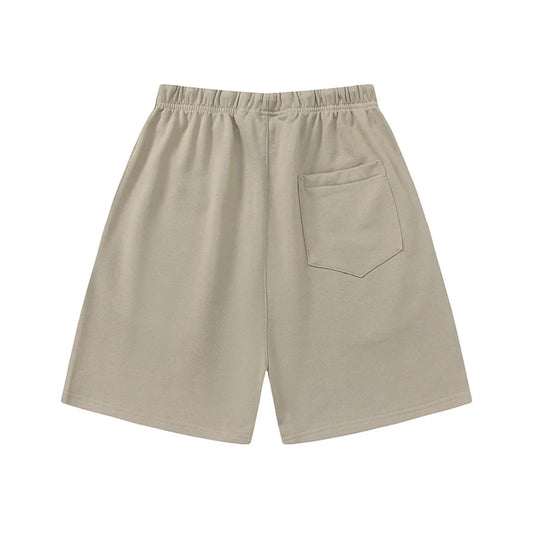 Fear of God Essentials heathered grey fleece shorts with relaxed fit and tonal logo