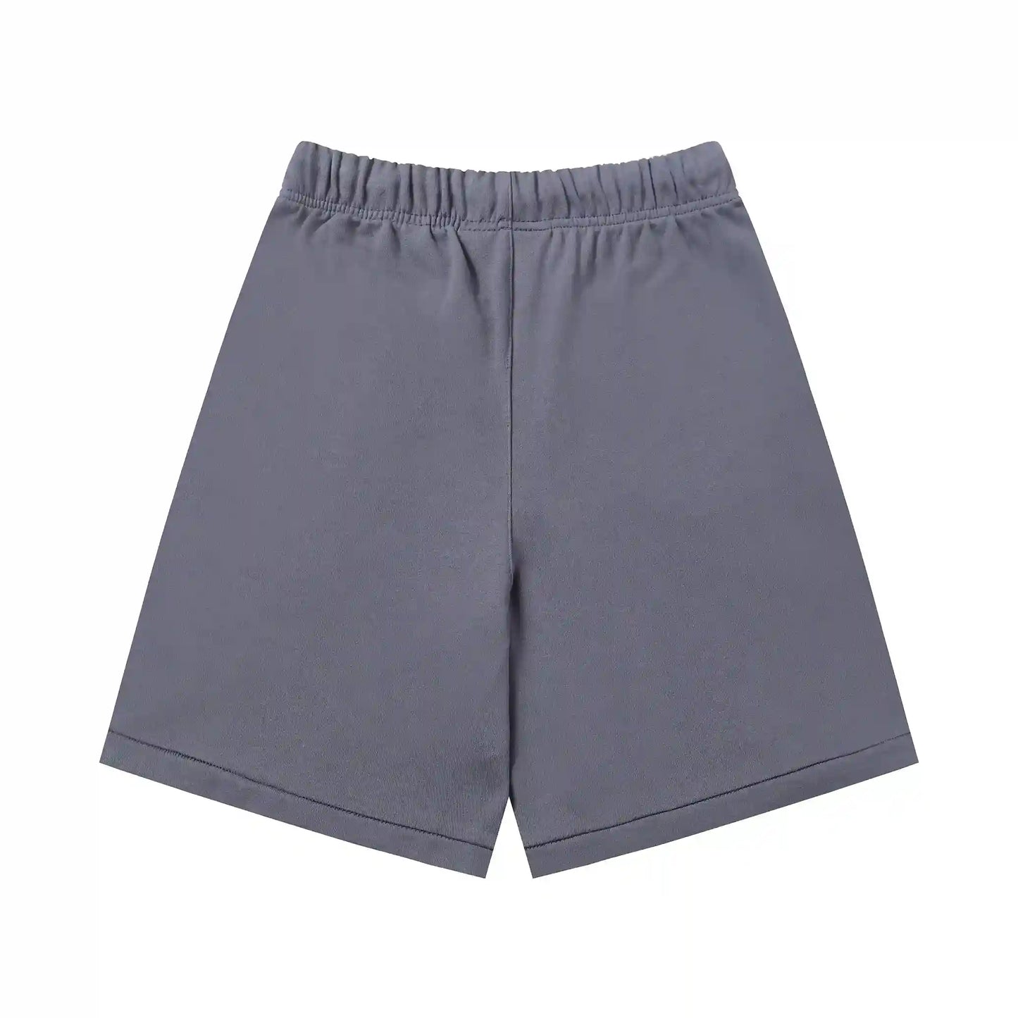 Fear of God Essentials Pastel Purple fleece shorts relaxed fit side view