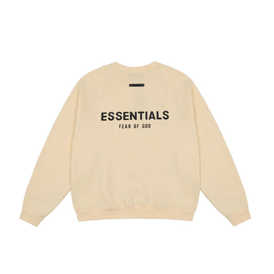 essentials light cream crewneck sweatshirt soft fleece casual