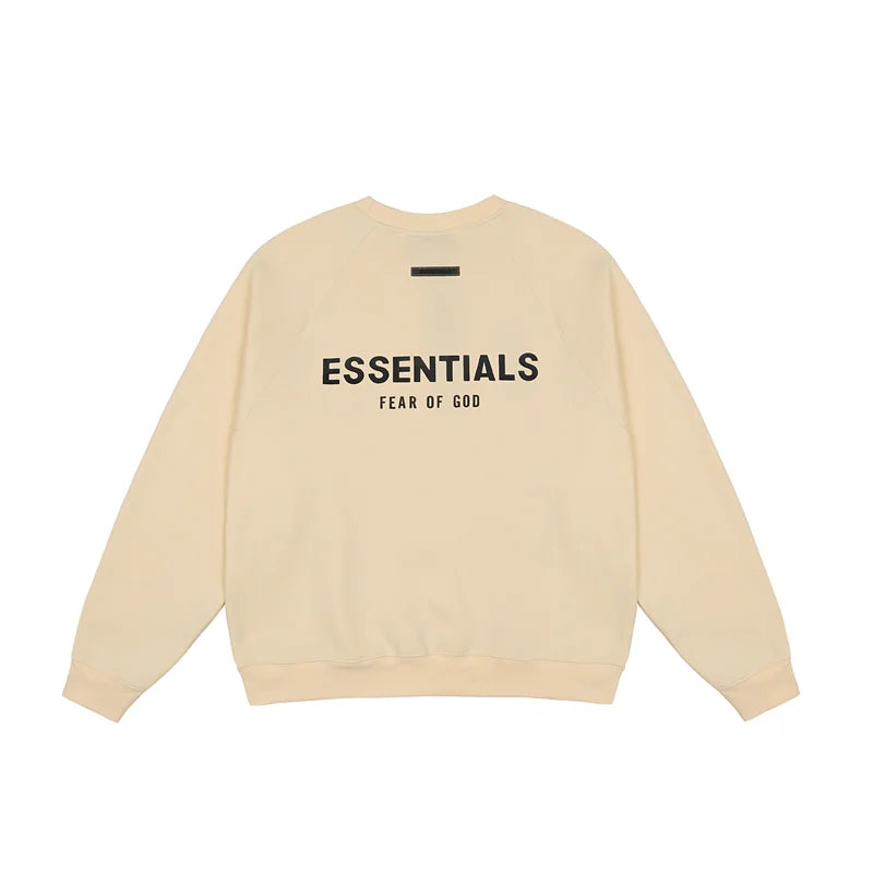 essentials light cream crewneck sweatshirt soft fleece casual