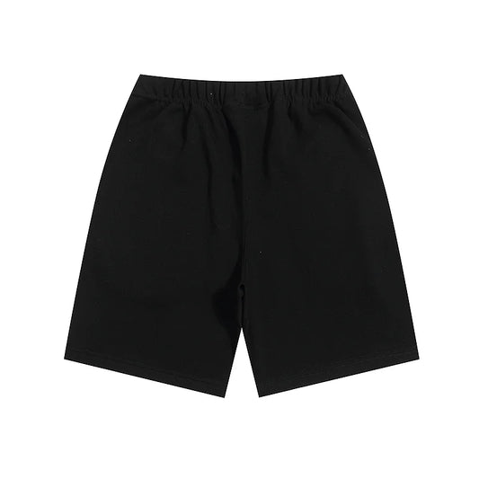Fear of God Essentials Black fleece shorts relaxed fit side view