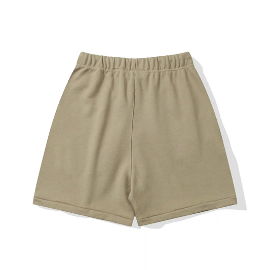 Fear of God Essentials Heathered Grey fleece shorts relaxed fit side view
