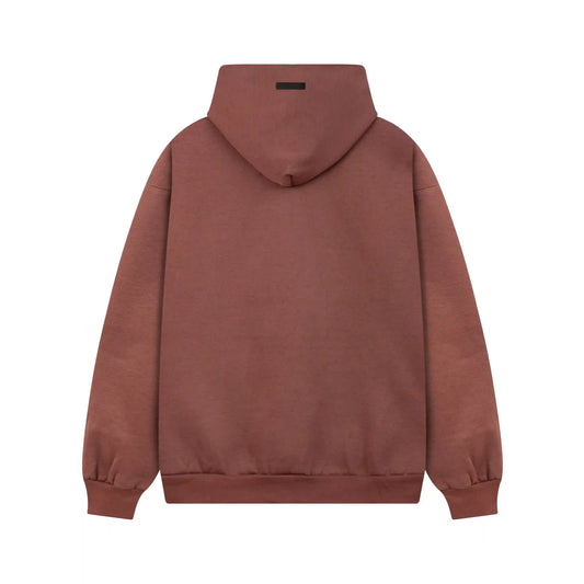 essentials dark chestnut hoodie soft fleece pullover casual