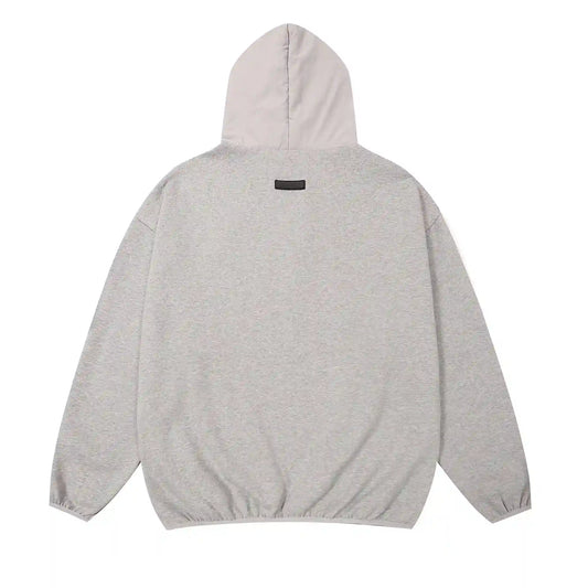 essentials light heather oatmeal pullover hoodie soft fleece casual