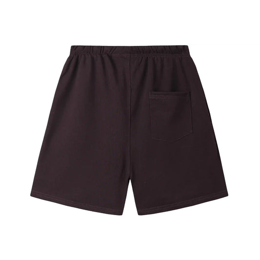 Fear of God Essentials Congo Brown fleece shorts relaxed fit side view