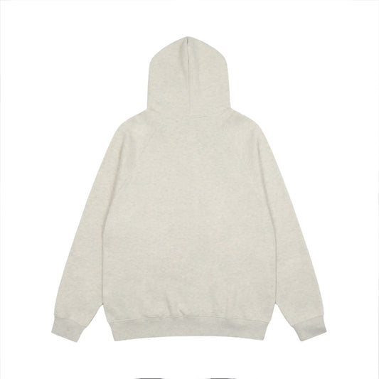 essentials light heather oatmeal hoodie soft fleece pullover