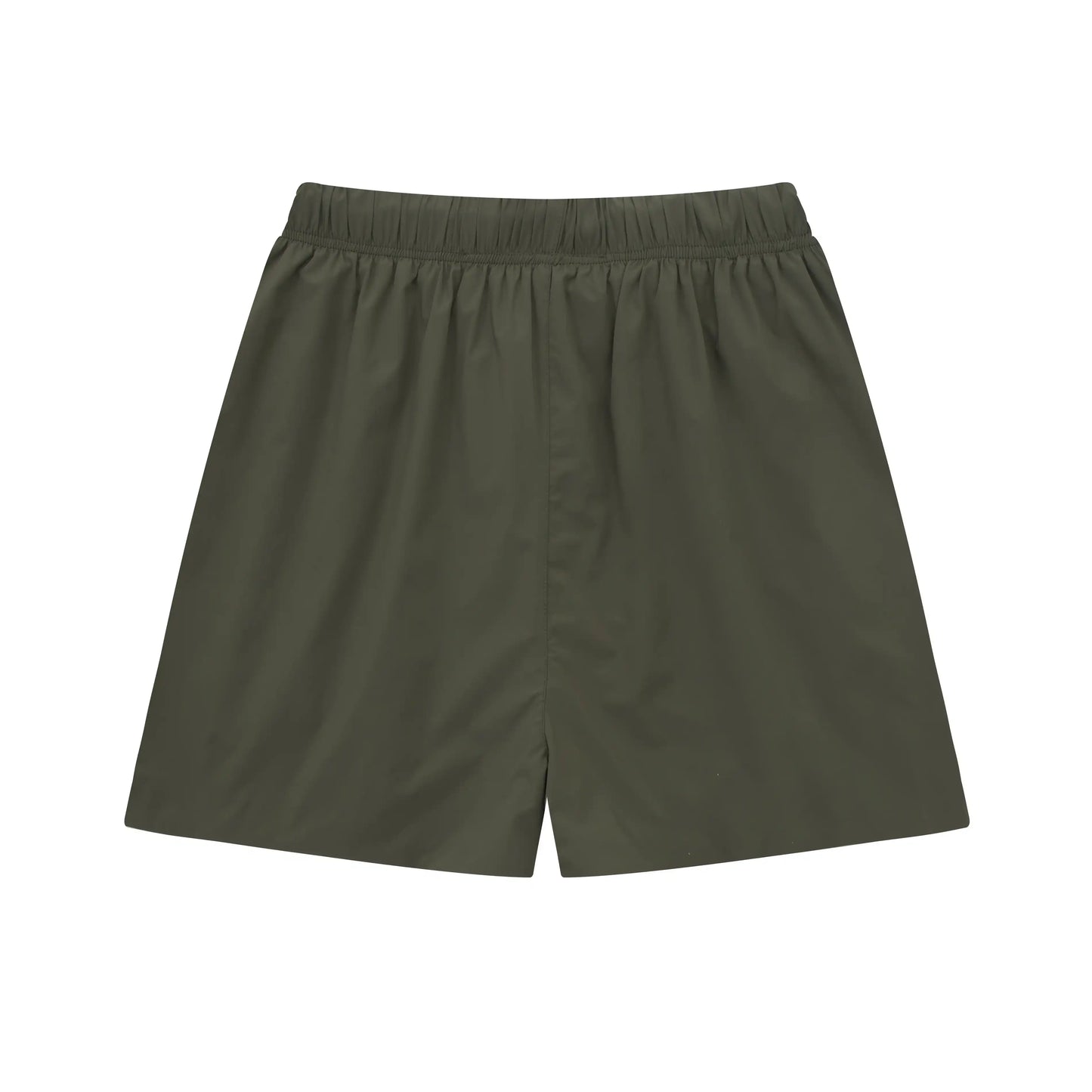 Fear of God Essentials Hemlock fleece shorts in green with tonal branding and relaxed fit