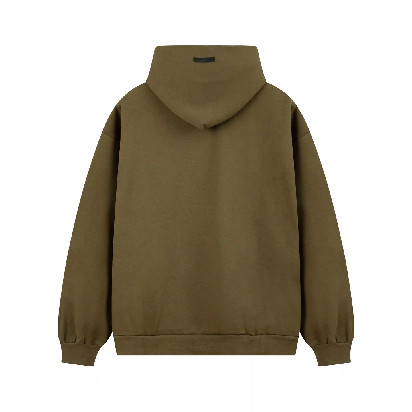 Essentials woodland hoodie back view relaxed fit heavyweight core fleece