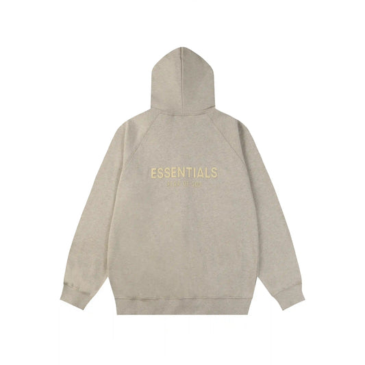 essentials dark heathered grey zip hoodie soft fleece jacket