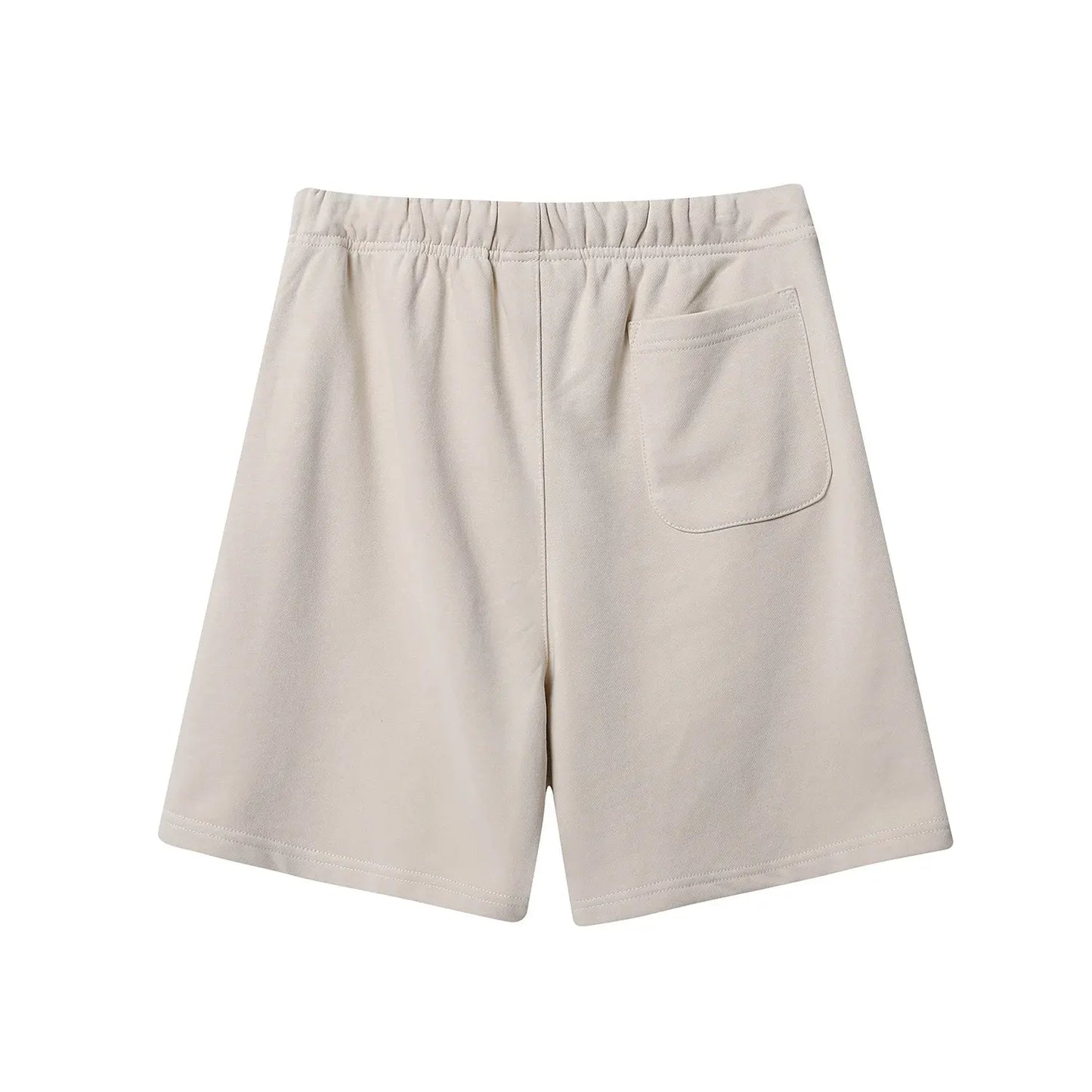 Fear of God Essentials Cloud Dance fleece shorts relaxed fit side view