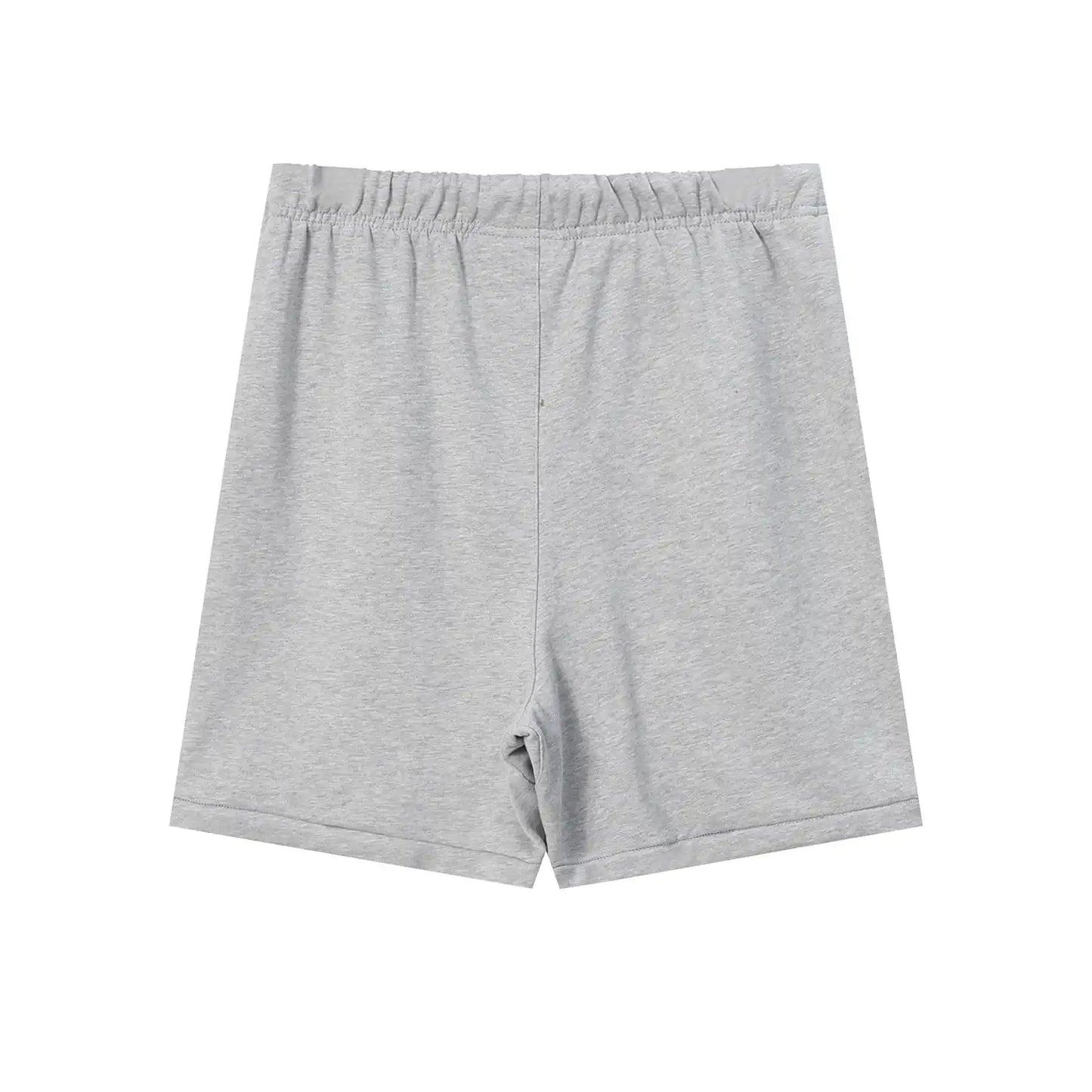 Fear of God Essentials dark heather oatmeal fleece shorts with tonal branding and streetwear fit