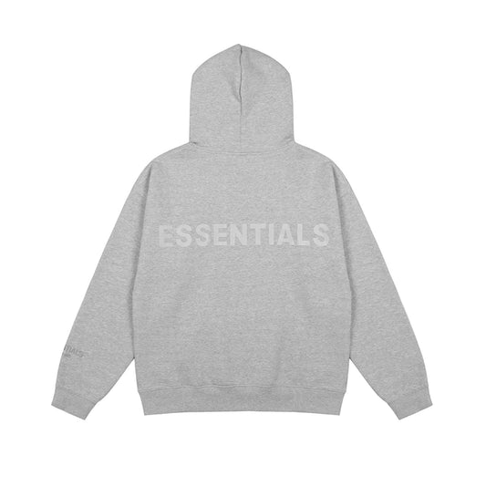essentials gray hoodie soft fleece pullover casual