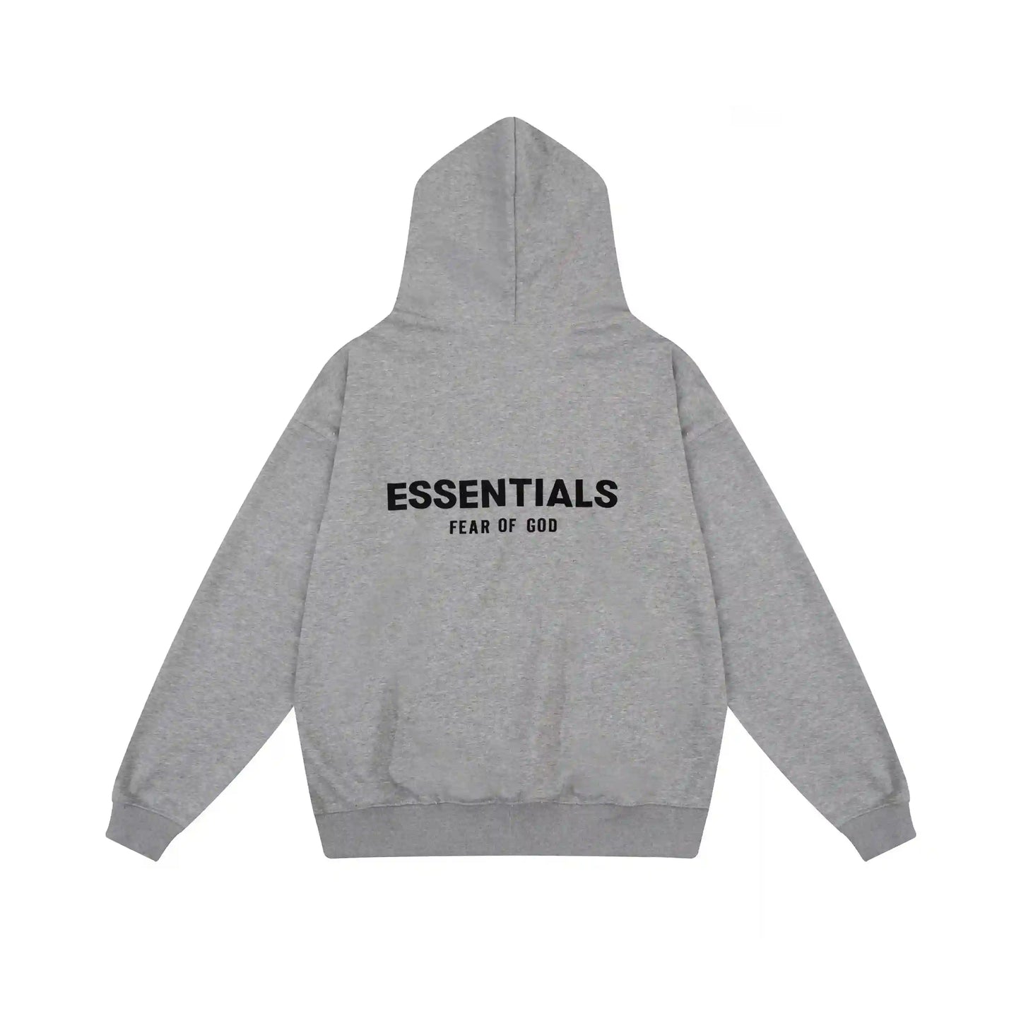 essentials dark heather oatmeal hoodie soft fleece pullover
