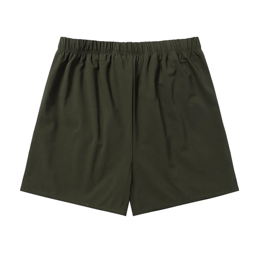 Fear of God Essentials Hemlock green fleece shorts with tonal logo and drawstring waistband