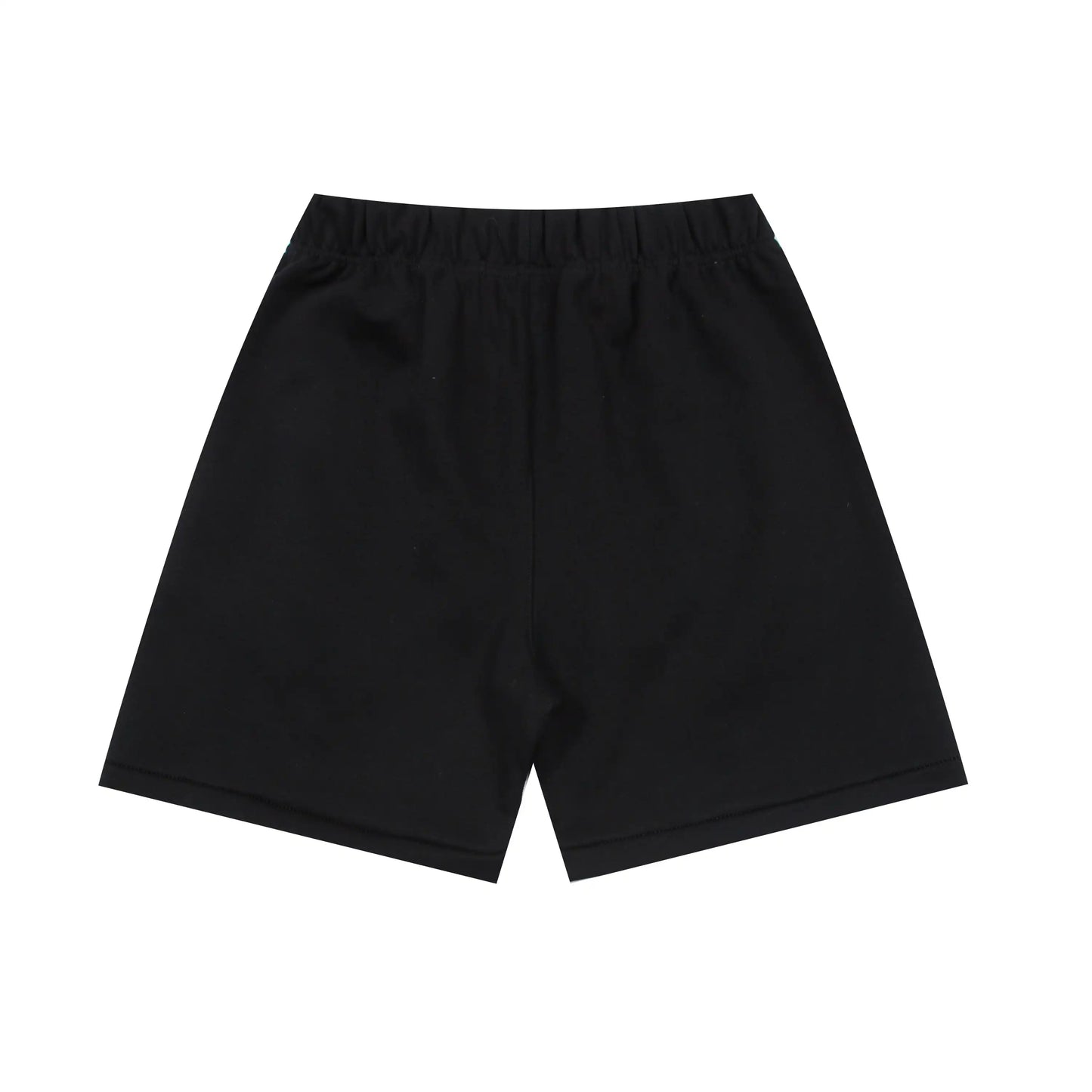 Fear of God Essentials black fleece shorts with tonal logo and drawstring waistband