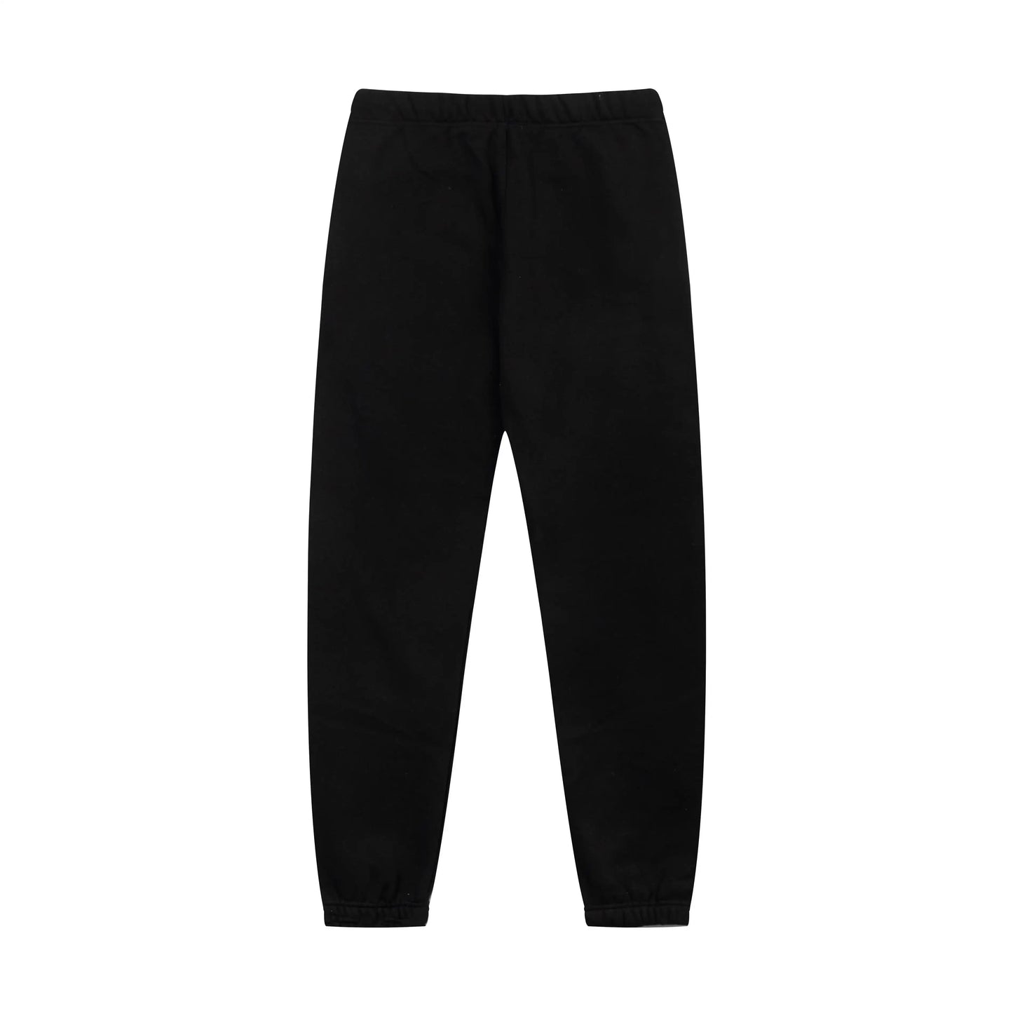 Fear of God Essentials black tracksuit back view hoodie and joggers