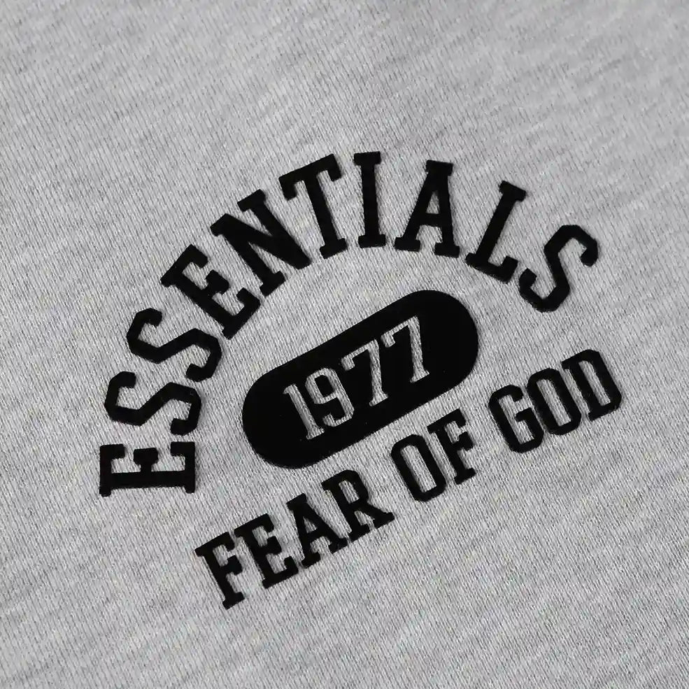 Essentials casual streetwear dark heather oatmeal sweatpants by Fear of God outfit
