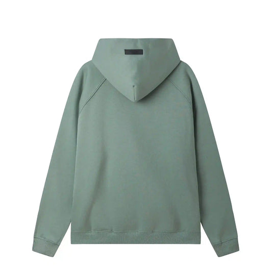 Essentials mint blue hoodie back view relaxed fit heavyweight core fleece
