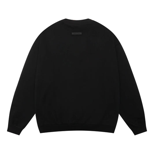 essentials black crewneck sweatshirt soft fleece casual