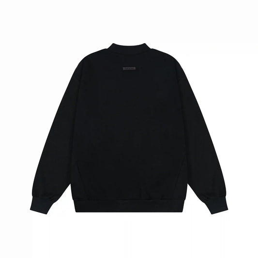 essentials black crewneck sweatshirt soft fleece casual