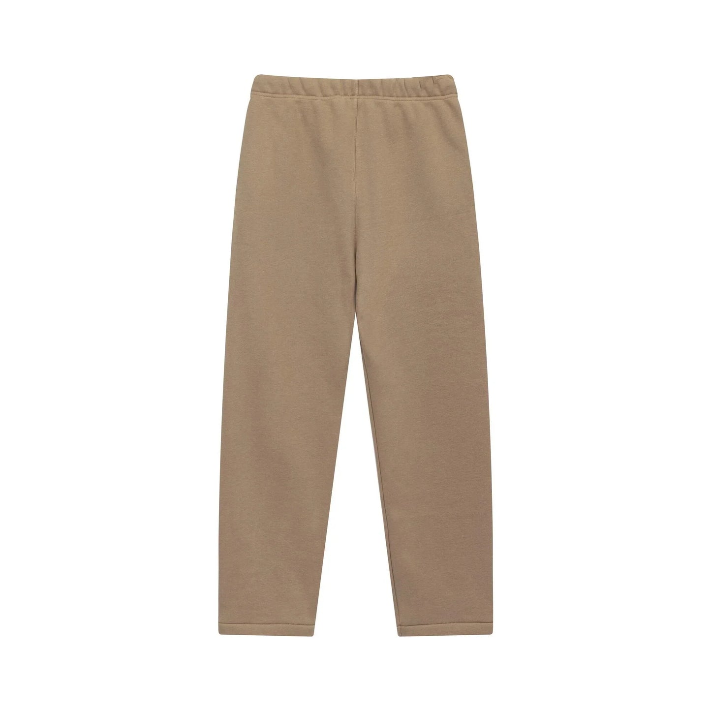 Fear of God Essentials dark beige tracksuit back view hoodie and joggers