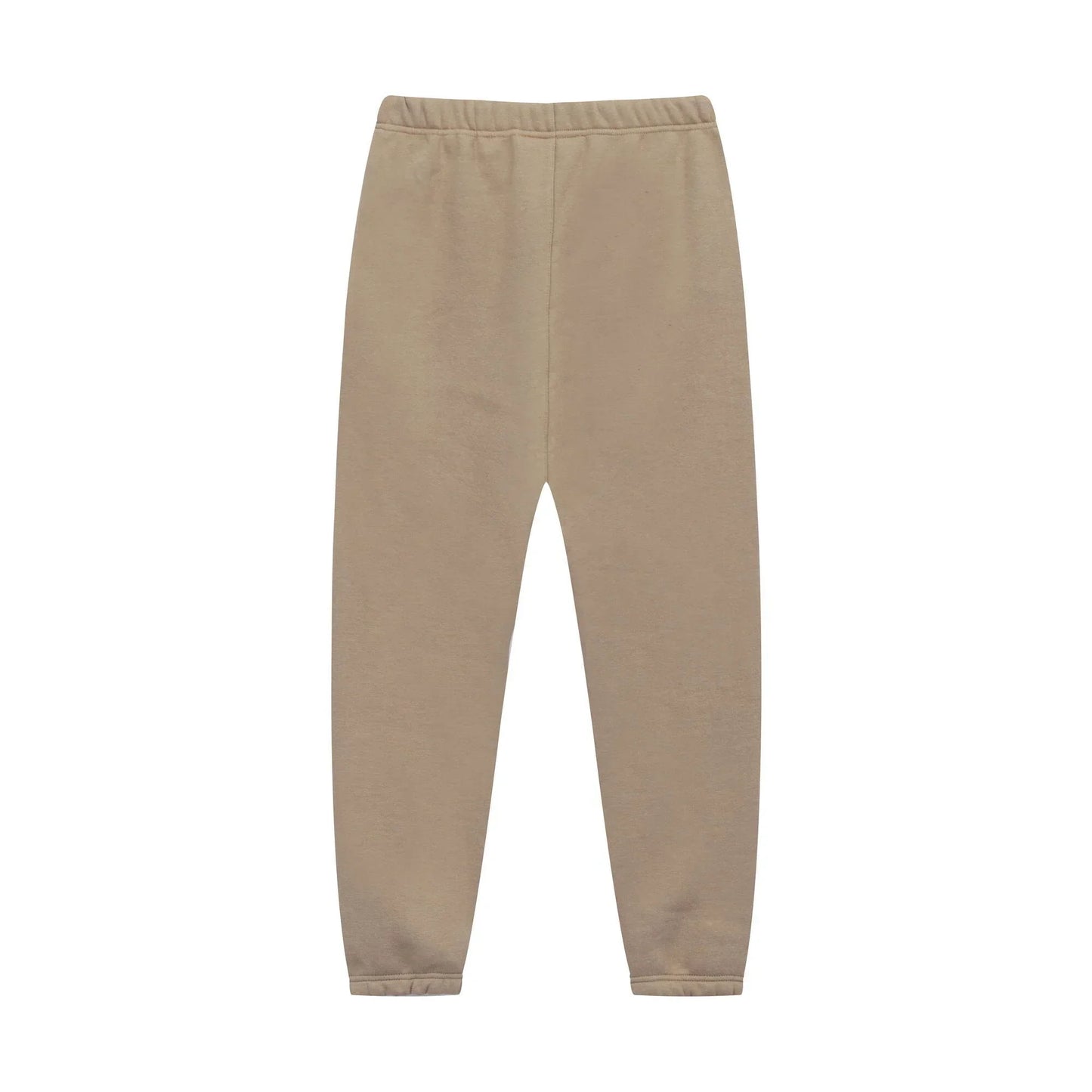 Fear of God Essentials dark beige tracksuit back view hoodie and joggers