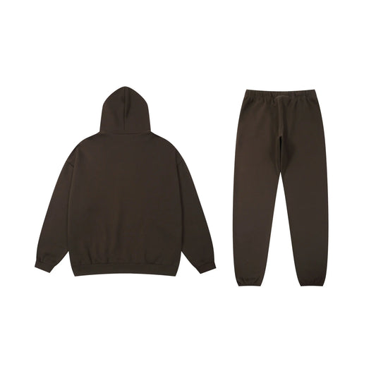 Essentials tracksuit english walnut angled view relaxed fit set