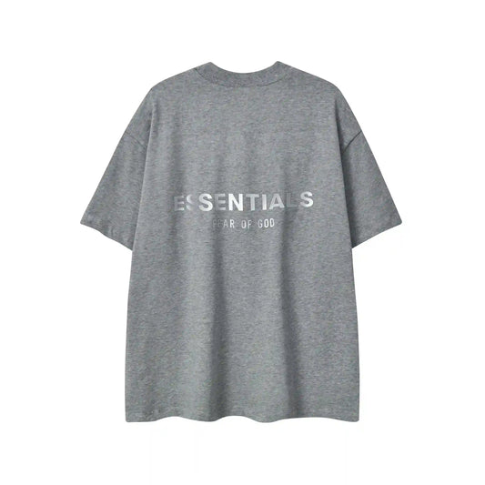 Fear of God ESSENTIALS Dark Oatmeal Classic T-Shirt - back view | Essentials T-Shirt