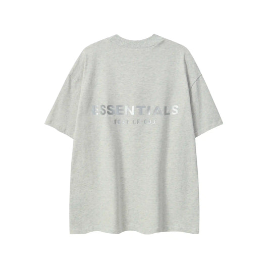 Fear of God ESSENTIALS Light Oatmeal Classic T-Shirt - Back View | Essentials T-Shirt