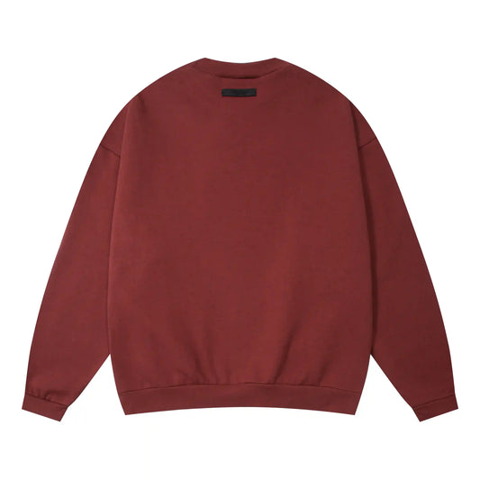 essentials dark chestnut crewneck sweatshirt soft fleece casual
