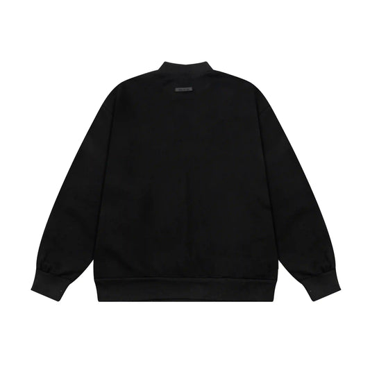 essentials black crewneck sweatshirt soft fleece casual