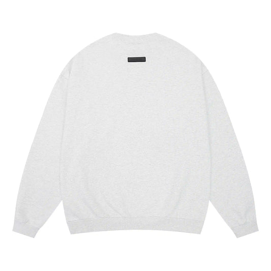 Essentials eggshell sweatshirt back view beveled logo branding